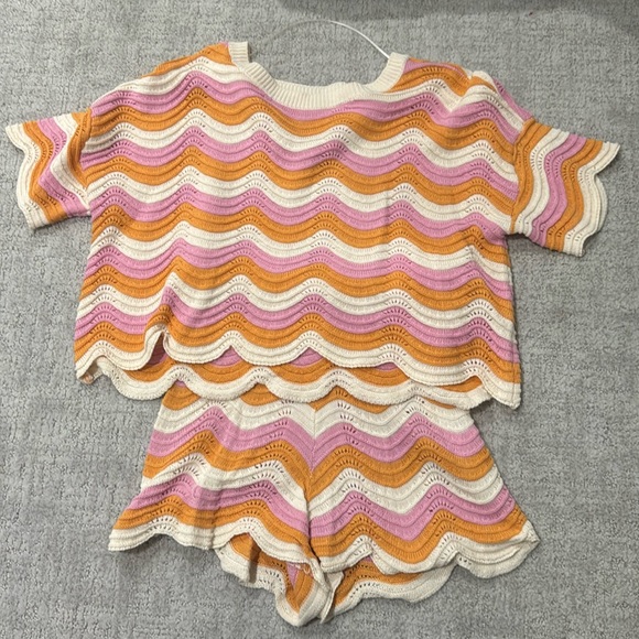 LSPACE make waves knit shorts and top set in chasing sunset - size small - Picture 1 of 1